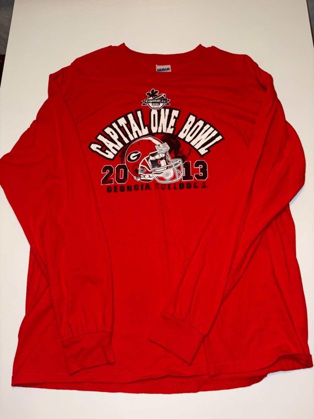 Georgia Bulldogs Red Long-Sleeve Capital One Bowl Tee